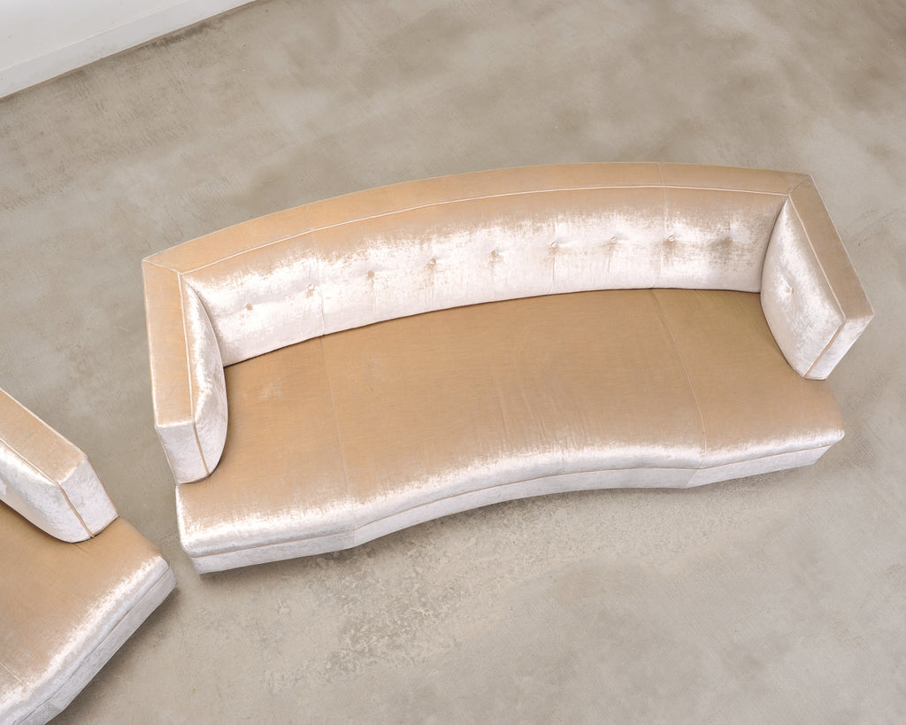 Pair of Velvet Dumont Sofas by Mitchell Gold + Bob Williams