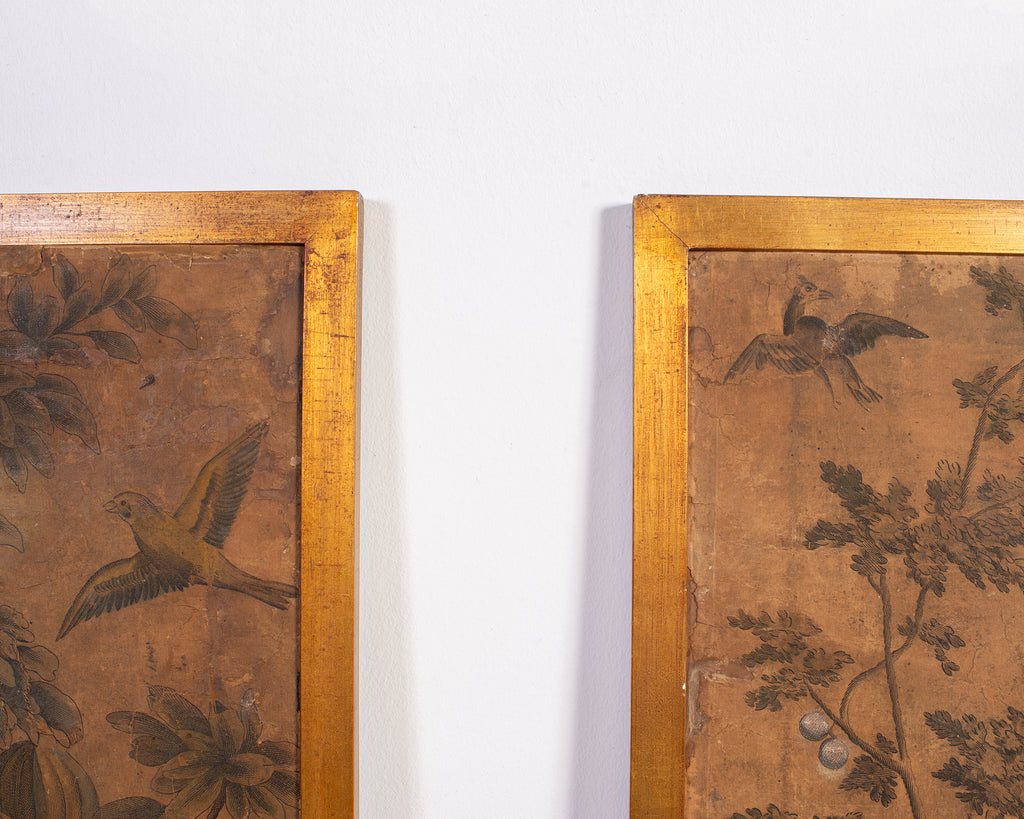 Pair 19th Century French Chinoiserie Wallpaper Panels