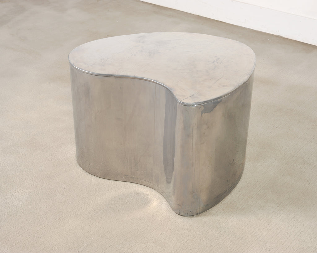 Pair of Mid-Century Chrome Biomorphic Kidney-Form Drinks Tables