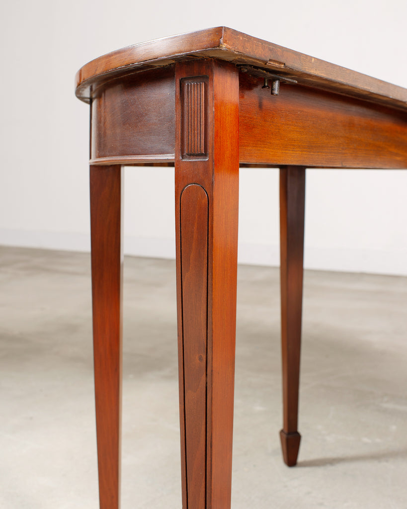 Pair of Georgian Style Mahogany Demilune Console Tables