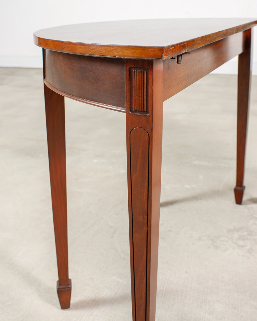 Pair of Georgian Style Mahogany Demilune Console Tables