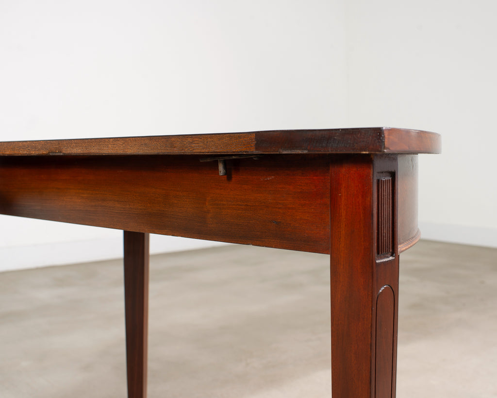 Pair of Georgian Style Mahogany Demilune Console Tables