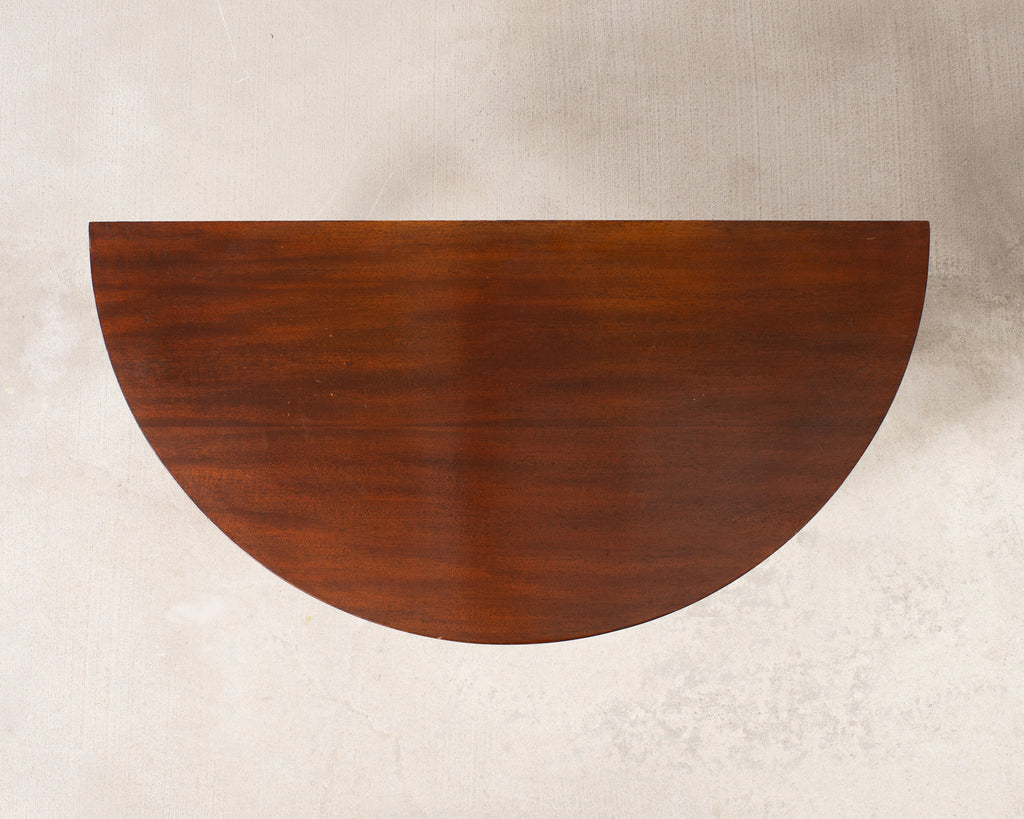 Pair of Georgian Style Mahogany Demilune Console Tables