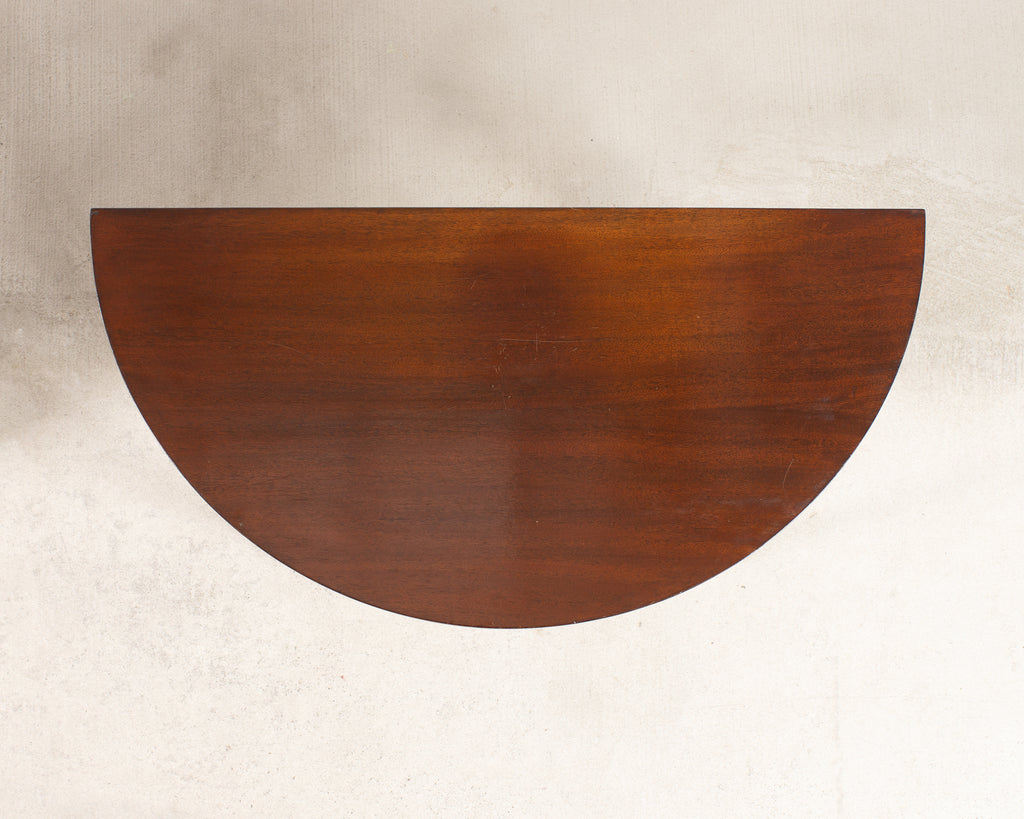Pair of Georgian Style Mahogany Demilune Console Tables