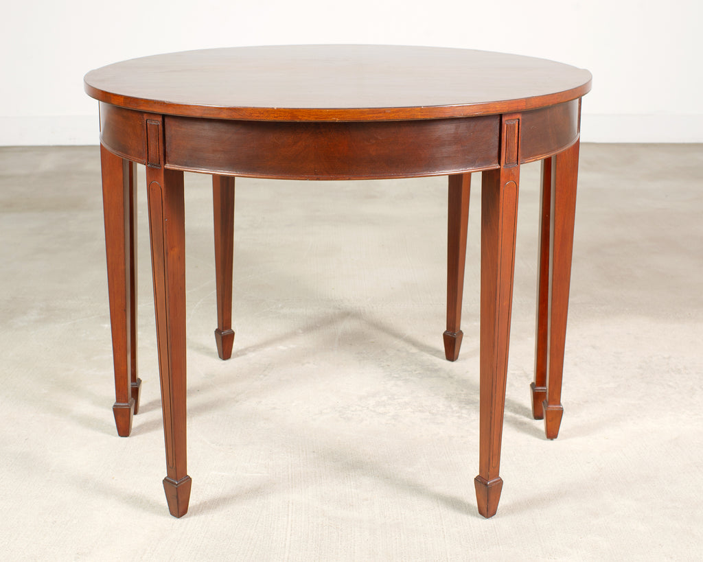 Pair of Georgian Style Mahogany Demilune Console Tables