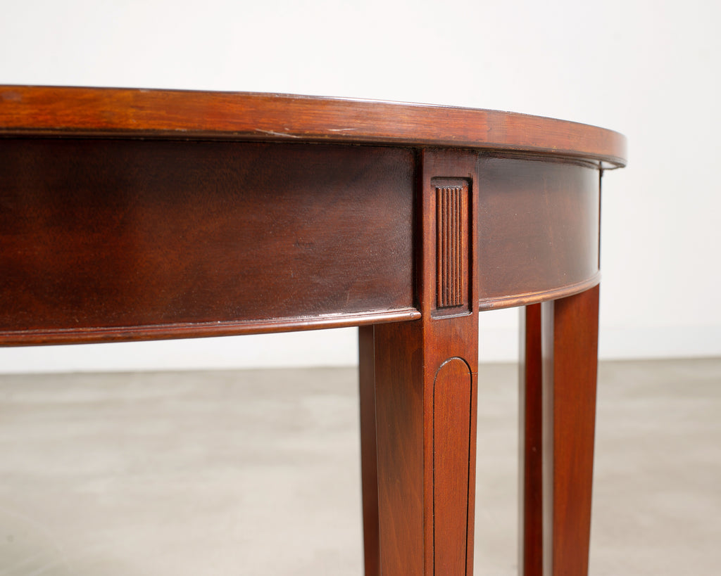 Pair of Georgian Style Mahogany Demilune Console Tables