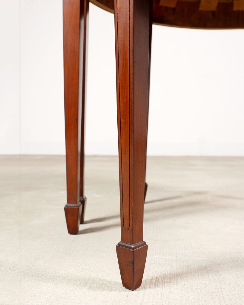 Pair of Georgian Style Mahogany Demilune Console Tables