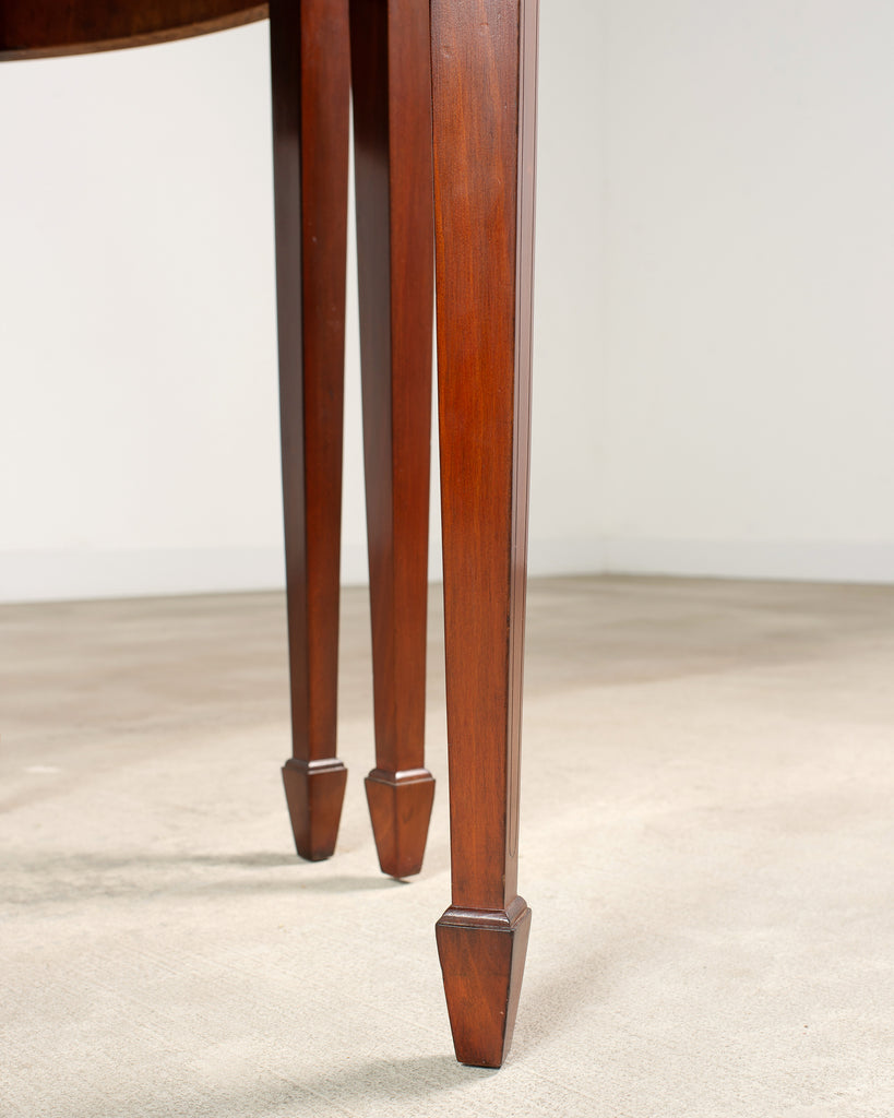 Pair of Georgian Style Mahogany Demilune Console Tables