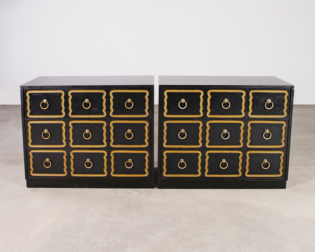Pair of Mid-Century Modern Lacquered Espana Chests by Dorothy Draper