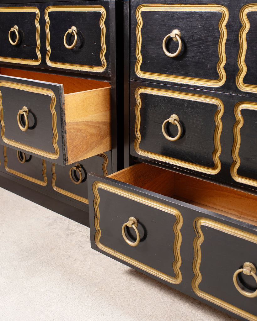 Pair of Mid-Century Modern Lacquered Espana Chests by Dorothy Draper