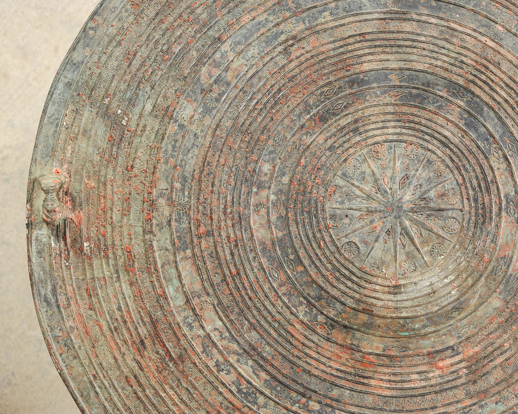 Pair of Southeast Asian Bronze Rain Drums or Drinks Tables