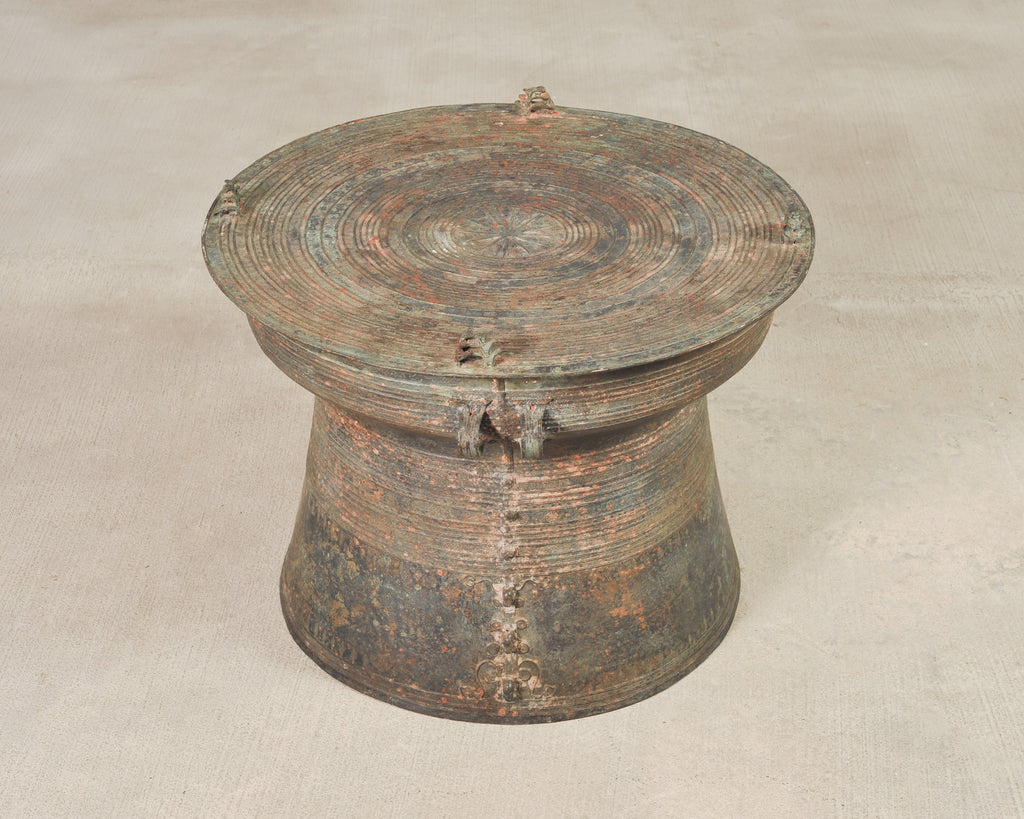 Pair of Southeast Asian Bronze Rain Drums or Drinks Tables