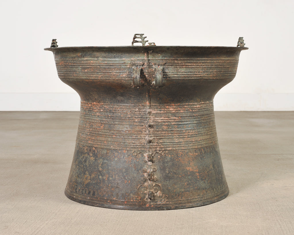 Pair of Southeast Asian Bronze Rain Drums or Drinks Tables