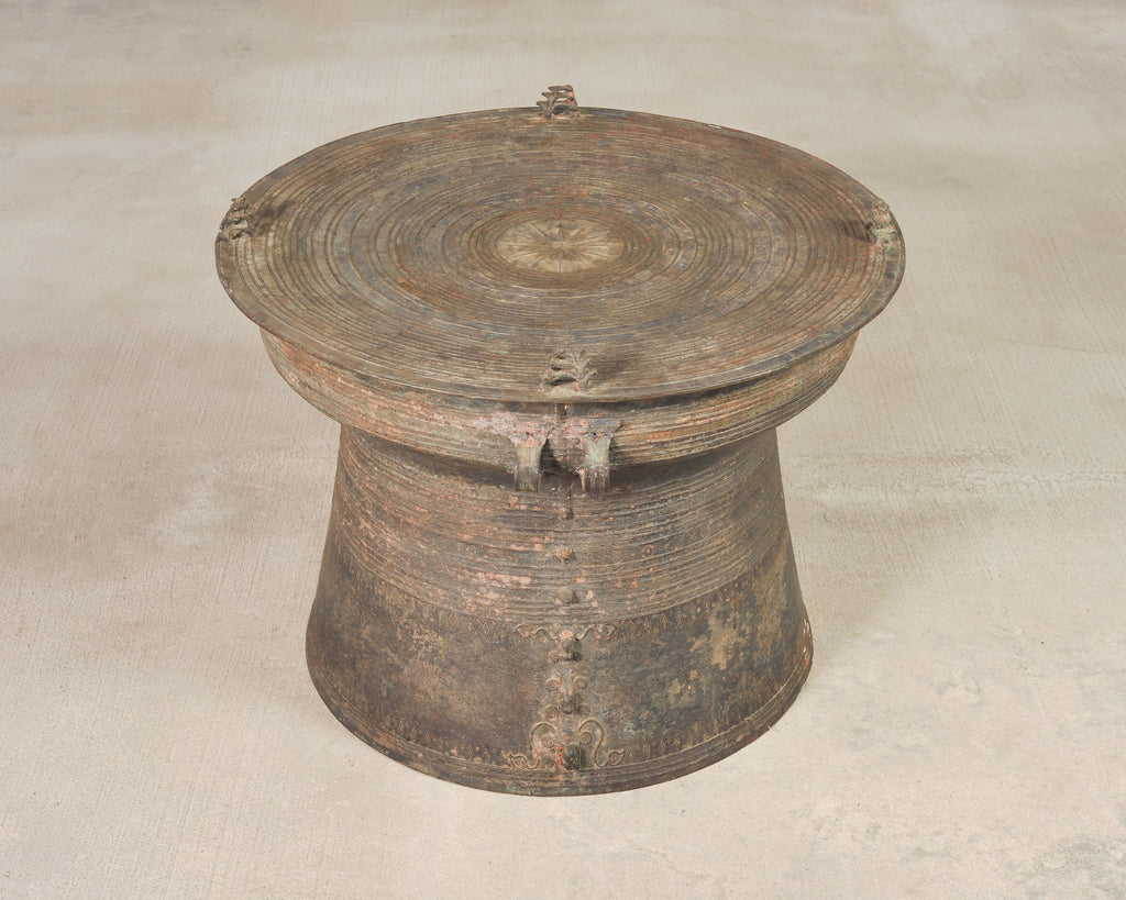 Pair of Southeast Asian Bronze Rain Drums or Drinks Tables