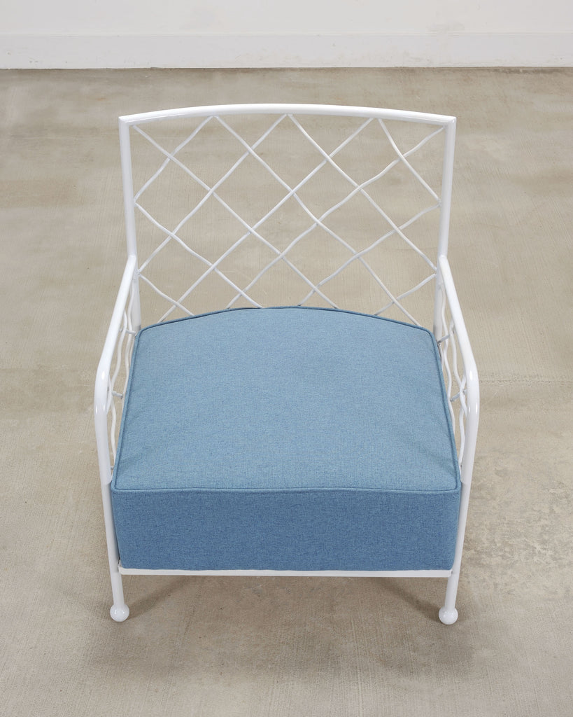 Pair of Midcentury French Iron Lounge Chairs After Royere