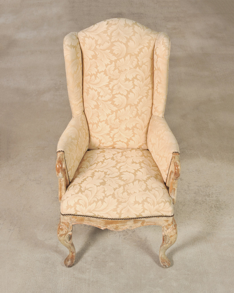 Pair of Country French Provincial Wingback Bergère Armchairs