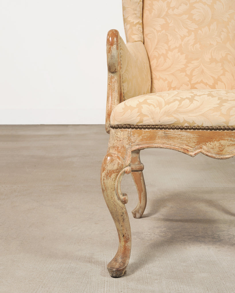 Pair of Country French Provincial Wingback Bergère Armchairs