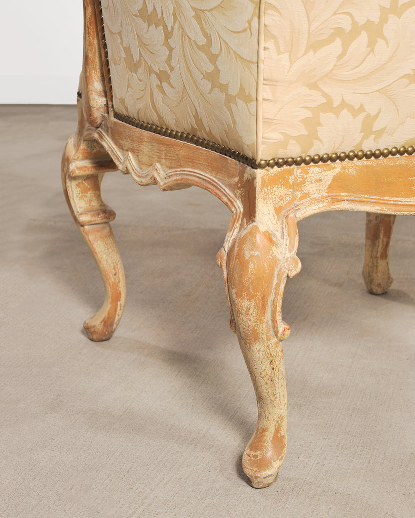 Pair of Country French Provincial Wingback Bergère Armchairs