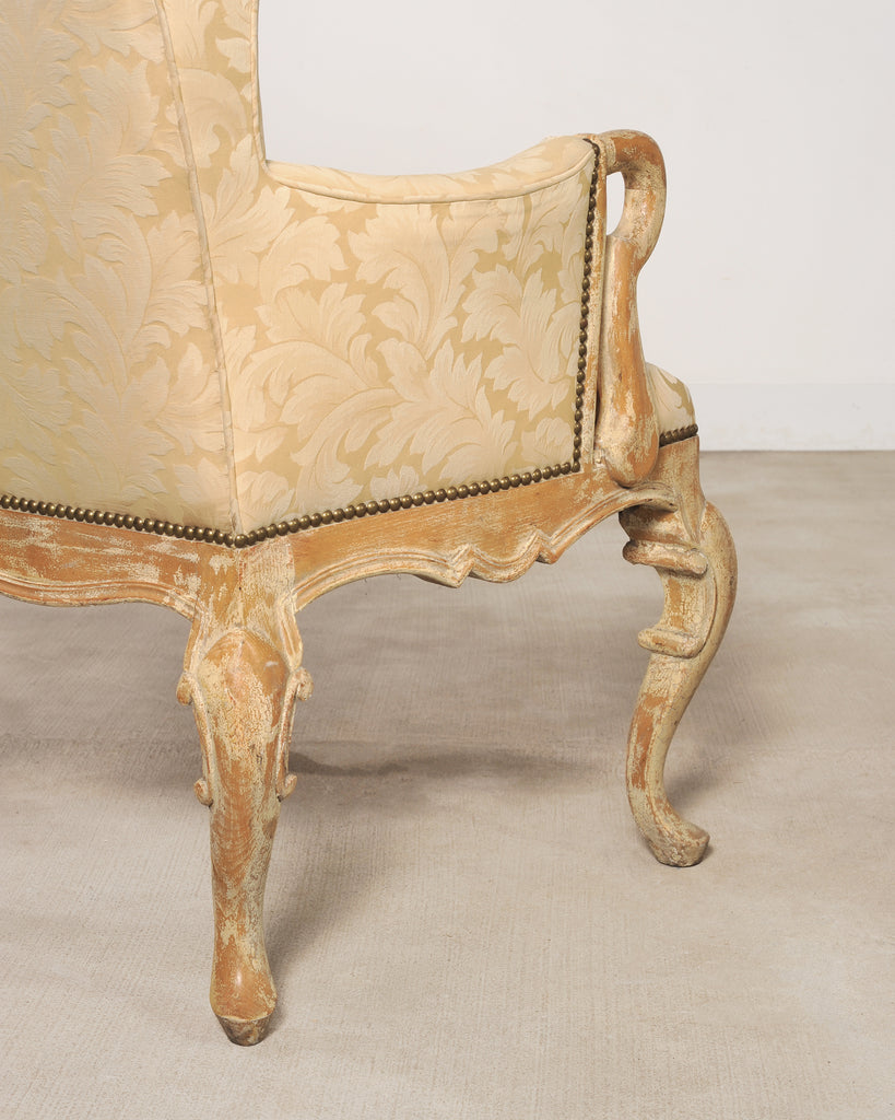 Pair of Country French Provincial Wingback Bergère Armchairs