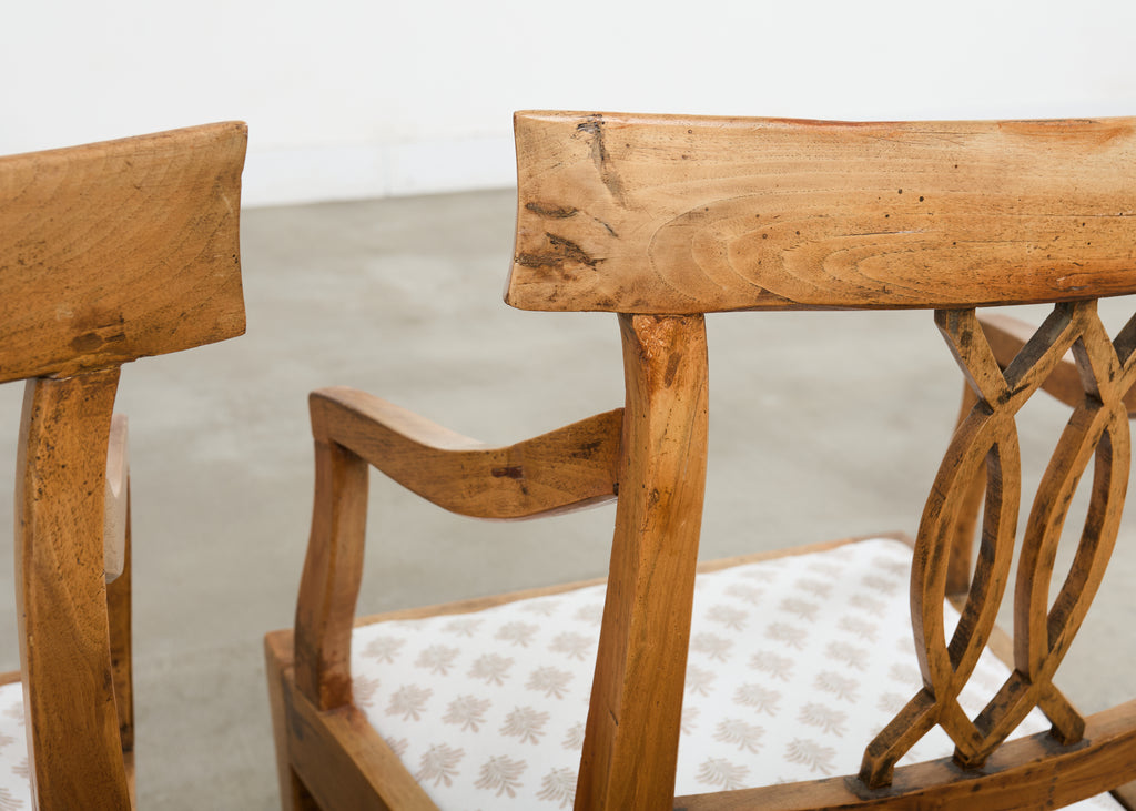 Pair of 19th Century Country French Provincial Fruitwood Armchairs