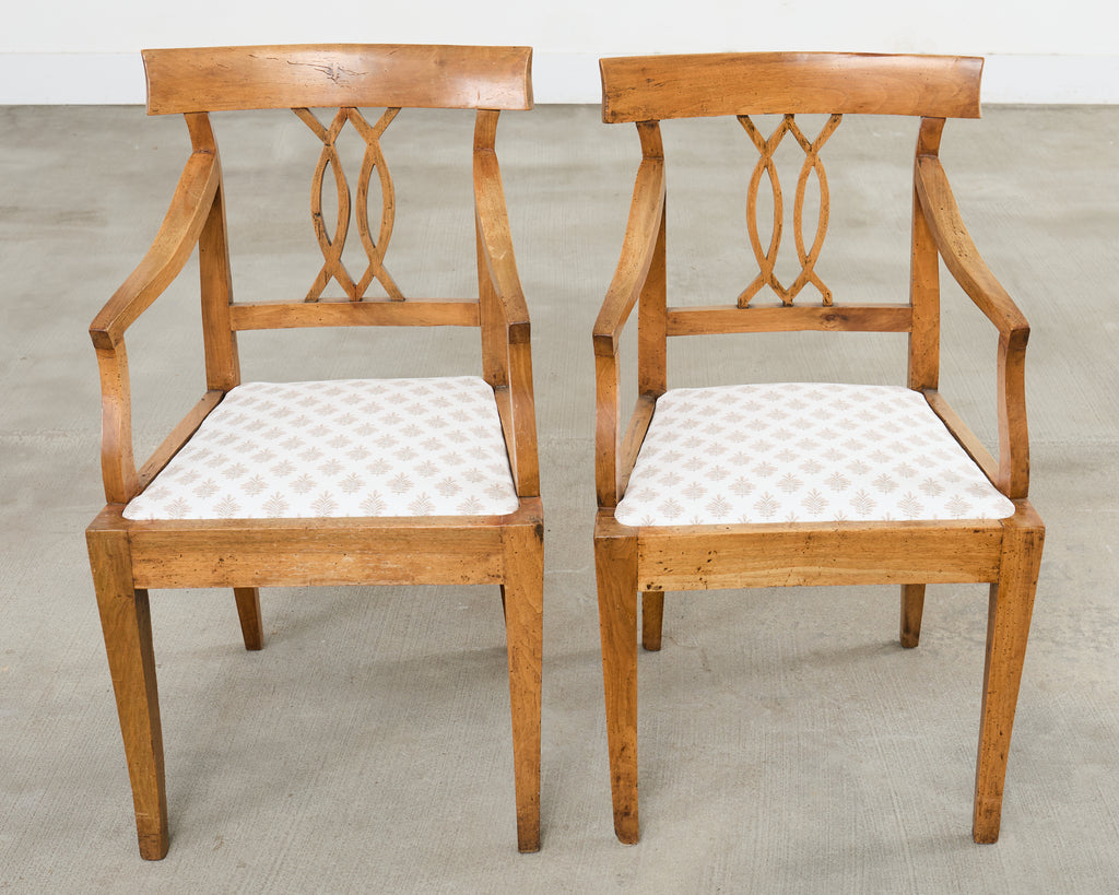 Pair of 19th Century Country French Provincial Fruitwood Armchairs