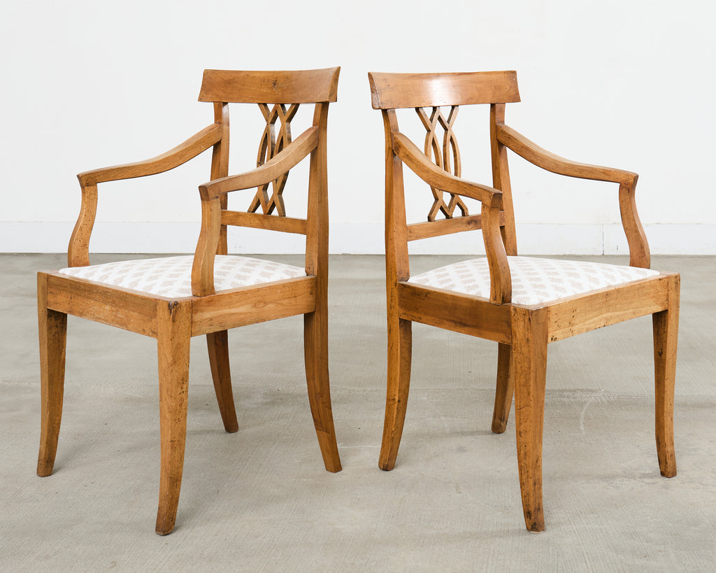 Pair of 19th Century Country French Provincial Fruitwood Armchairs