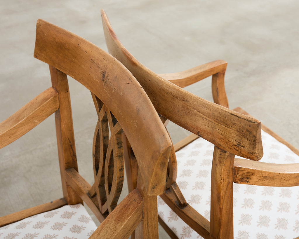 Pair of 19th Century Country French Provincial Fruitwood Armchairs