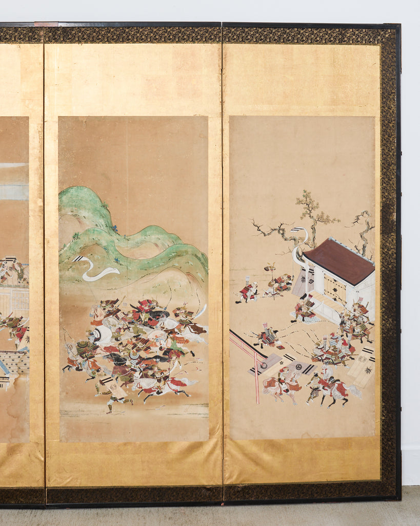 Pair of Japanese Edo/Tokugawa Screens Tale of Heiki
