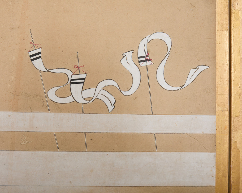Pair of Japanese Edo/Tokugawa Screens Tale of Heiki