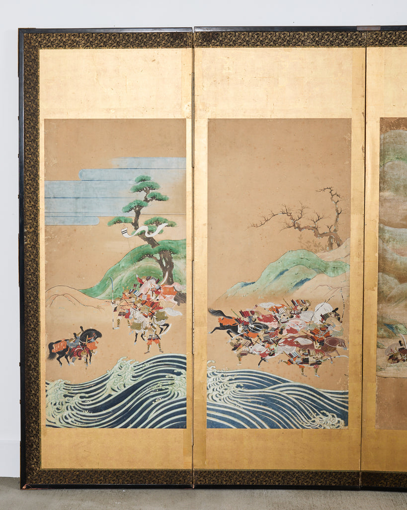 Pair of Japanese Edo/Tokugawa Screens Tale of Heiki