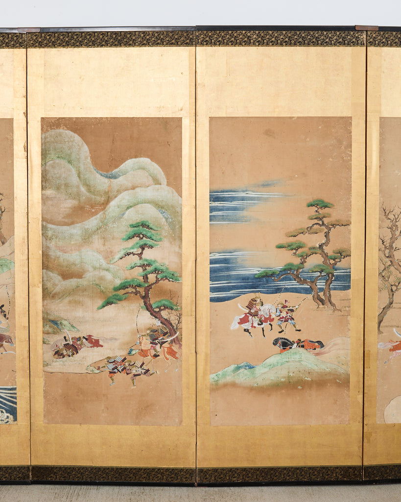 Pair of Japanese Edo/Tokugawa Screens Tale of Heiki