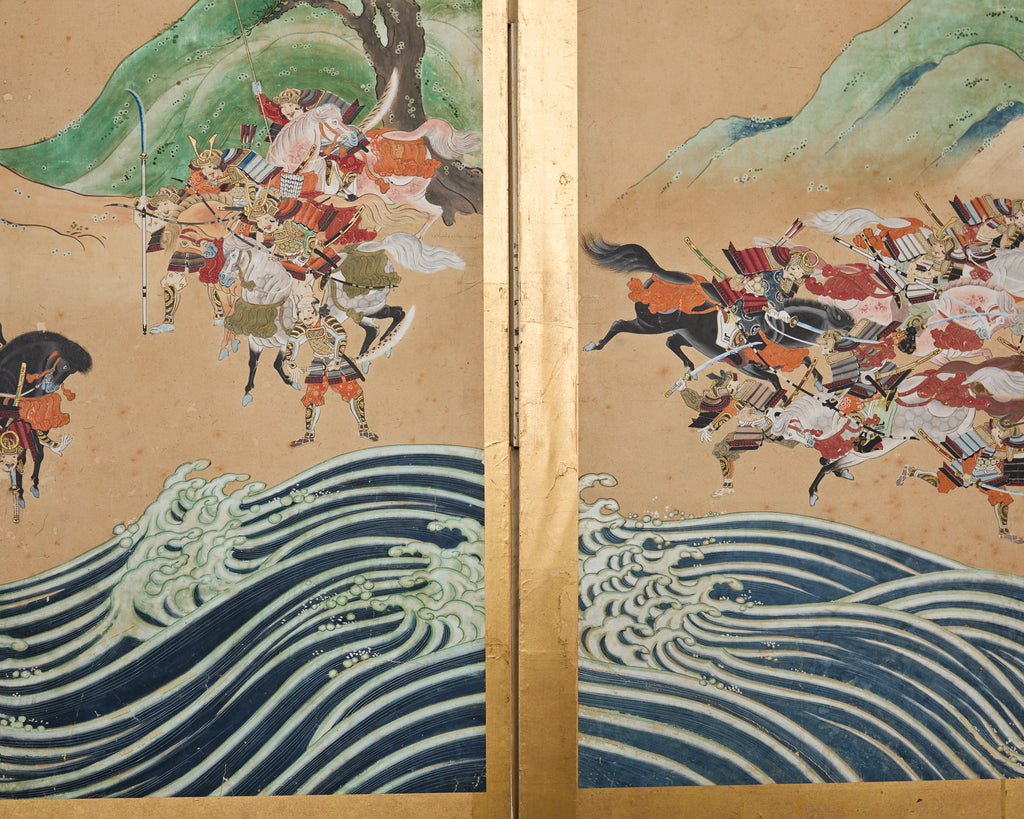 Pair of Japanese Edo/Tokugawa Screens Tale of Heiki