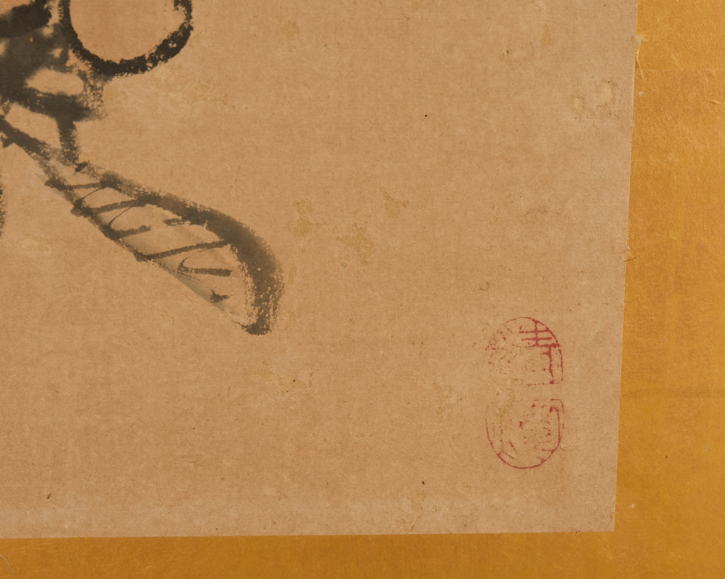 Pair of Japanese Two Panel Screens Edo Period Vignettes