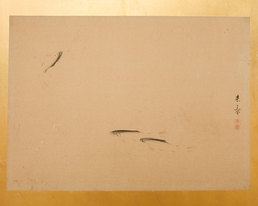 Pair of Japanese Two Panel Screens Edo Period Vignettes