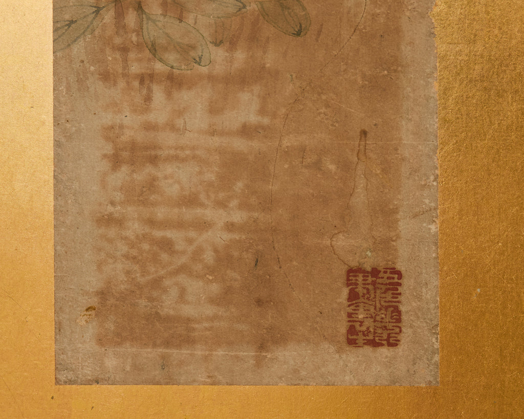 Pair of Japanese Two Panel Screens Edo Period Vignettes