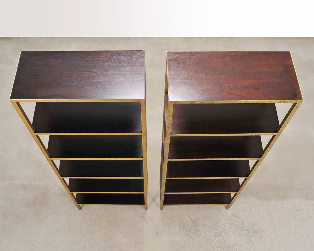 Pair of Oly Studio Gilt Iron 'Stella' Étagères Bookcase Shelves