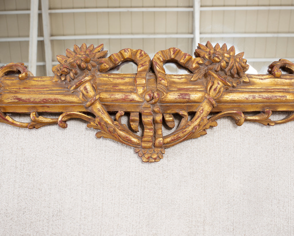 Pair of 19th C. French Louis XVI Style Giltwood Mirrors 4.6 Ft