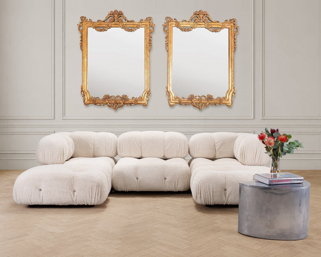 Pair of 19th C. French Louis XVI Style Giltwood Mirrors 4.6 Ft