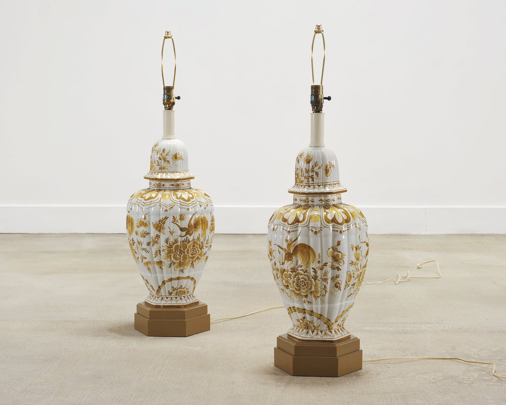 Pair of Wilshire House Porcelain Ginger Jar Table Lamps