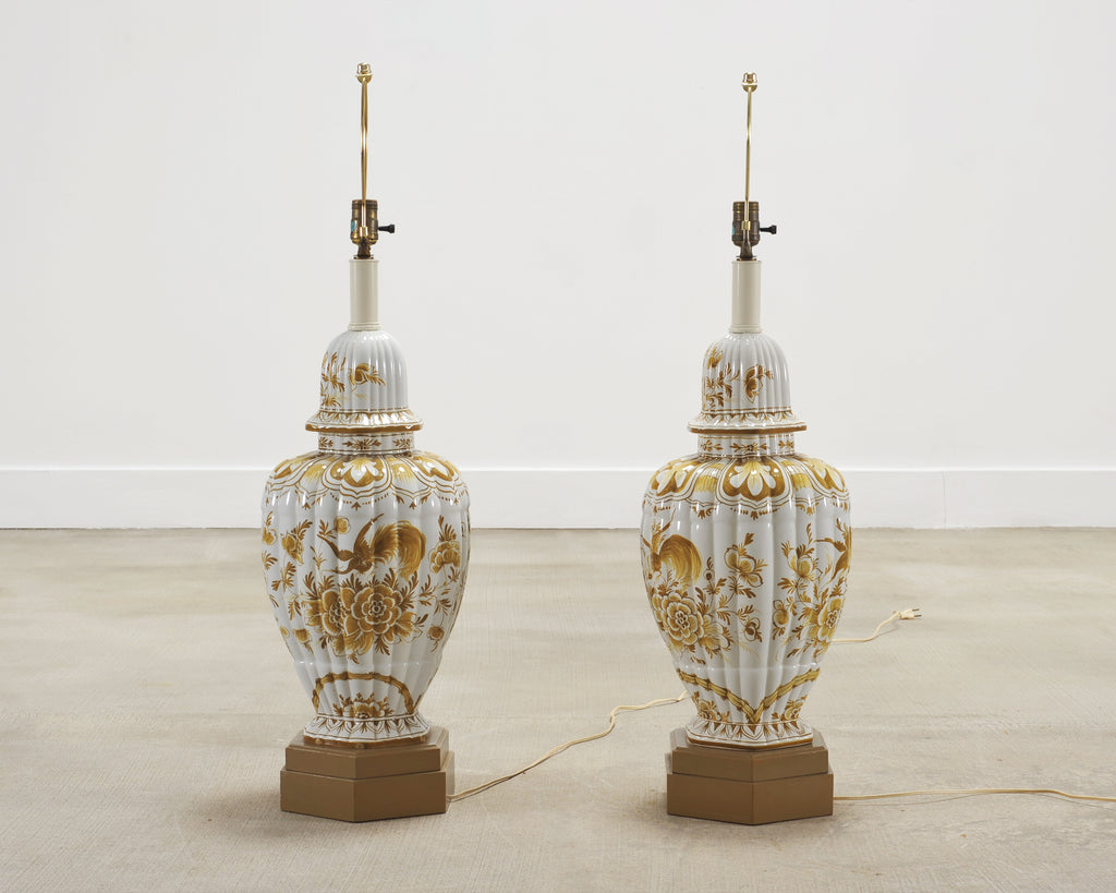 Pair of Wilshire House Porcelain Ginger Jar Table Lamps