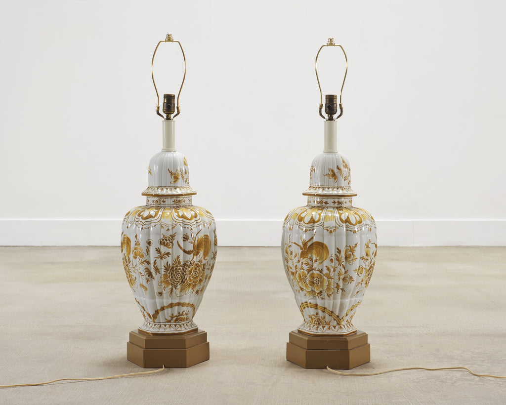 Pair of Wilshire House Porcelain Ginger Jar Table Lamps