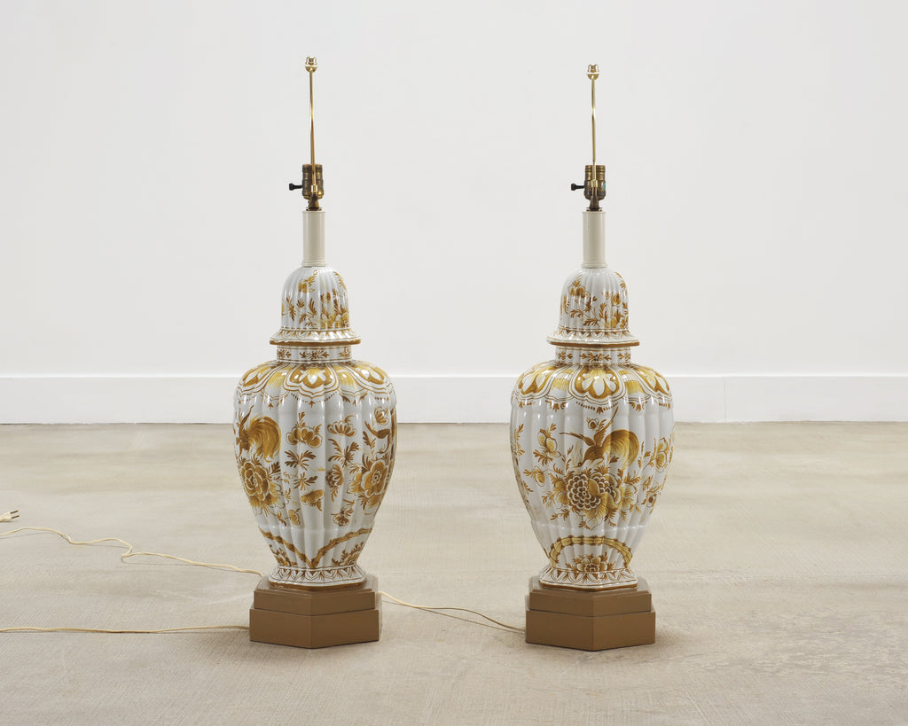 Pair of Wilshire House Porcelain Ginger Jar Table Lamps