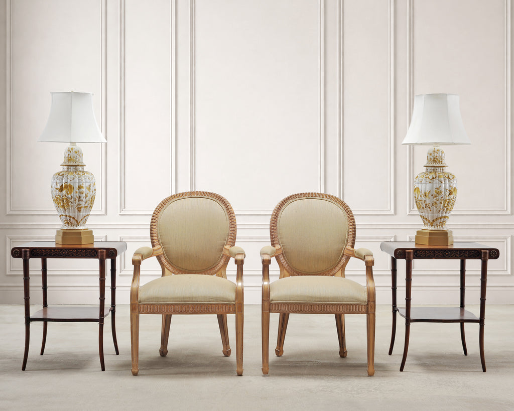Pair of Wilshire House Porcelain Ginger Jar Table Lamps