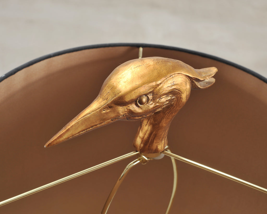 Pair of Gilt Resin and Lucite Ibis Table Lamps by Cyan Design