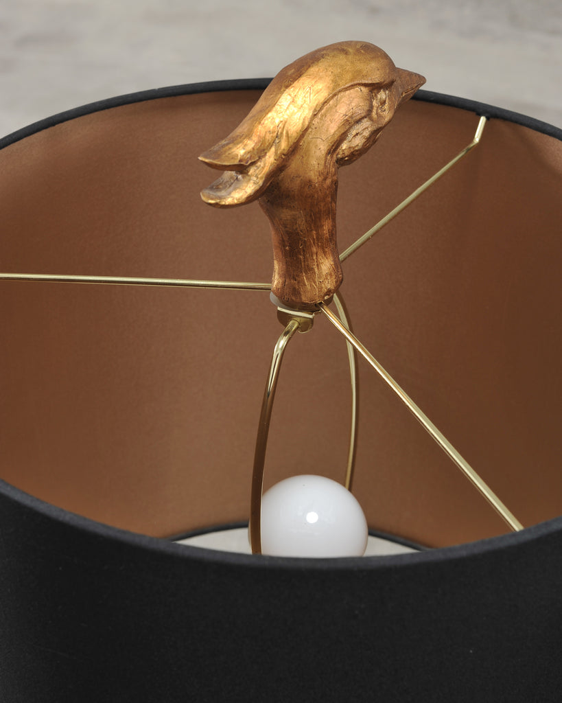 Pair of Gilt Resin and Lucite Ibis Table Lamps by Cyan Design
