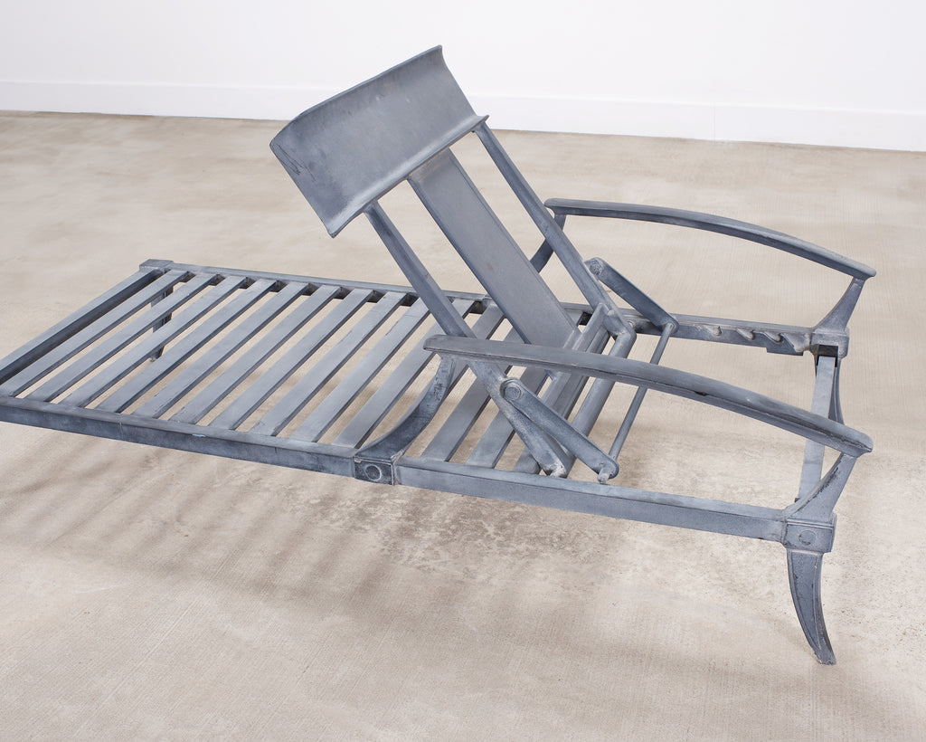 Pair of Neoclassical Greco-Roman Klismos Chaise Lounges