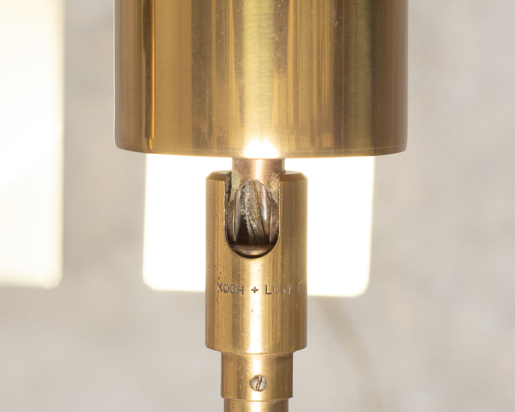 Pair of Koch & Lowy OMI Patinated Brass Pharmacy Floor Lamps