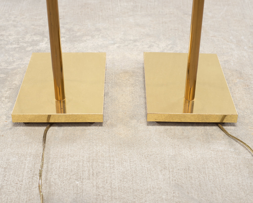 Pair of Koch & Lowy OMI Patinated Brass Pharmacy Floor Lamps