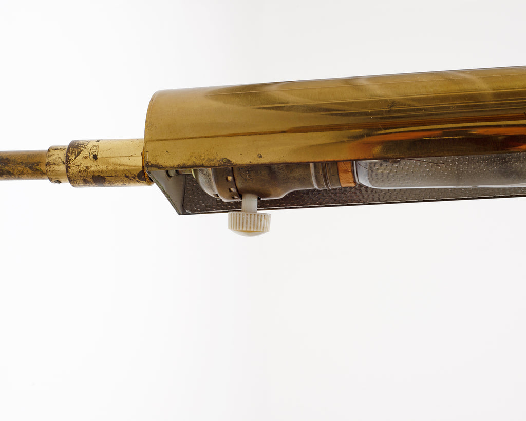 Pair of Koch & Lowy OMI Patinated Brass Pharmacy Floor Lamps