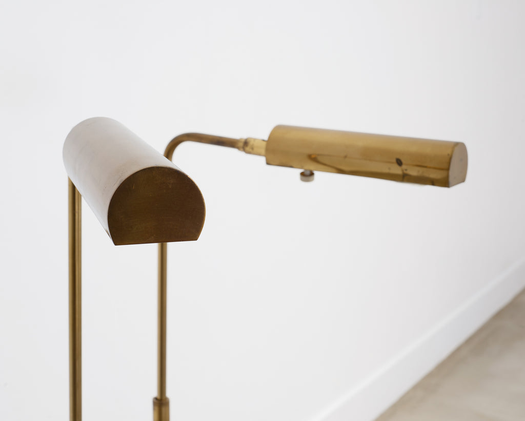 Pair of Koch & Lowy OMI Patinated Brass Pharmacy Floor Lamps